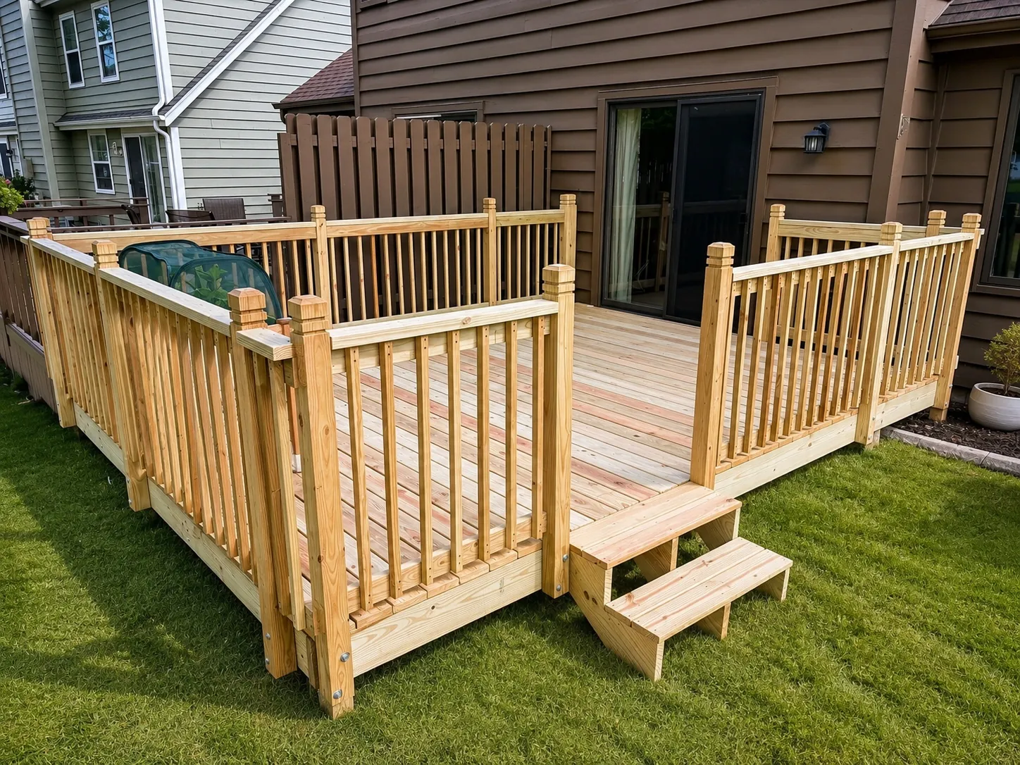 Deck remodeling project after completion